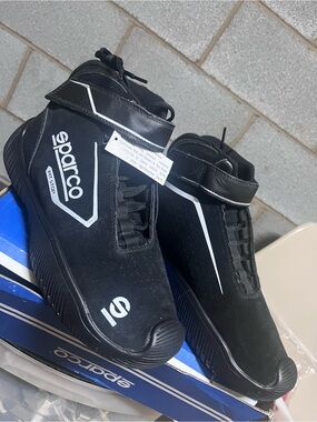 NEW in BOX Sparco Black Racing Shoes with White Accents new